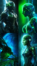Sci-fi, Green-Blue --no text, mockup --ar 9:16 --seed 777 --v 5