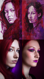 Portrait, Red-Purple --no text, mockup --ar 9:16 --seed 777 --v 5