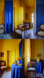 Interior, Yellow-Blue --no text, mockup --ar 9:16 --seed 777 --v 5