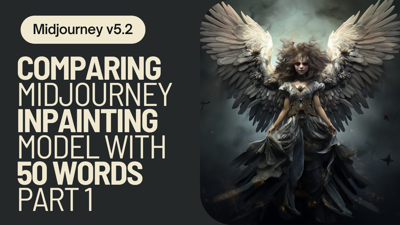 New Video Upload : Midjourney 5.2 | Inpainting model comparison with 50 words to regular and raw models