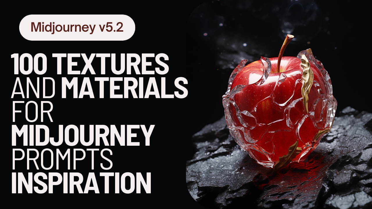 New Video Upload : Midjourney 5.2 | 100 textures and materials for prompting inspiration